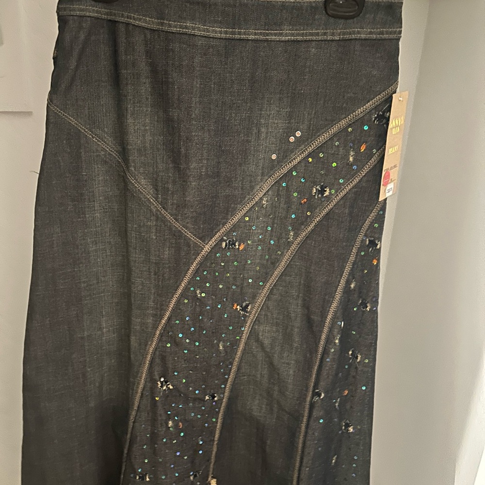 Embellished Denim Skirt
